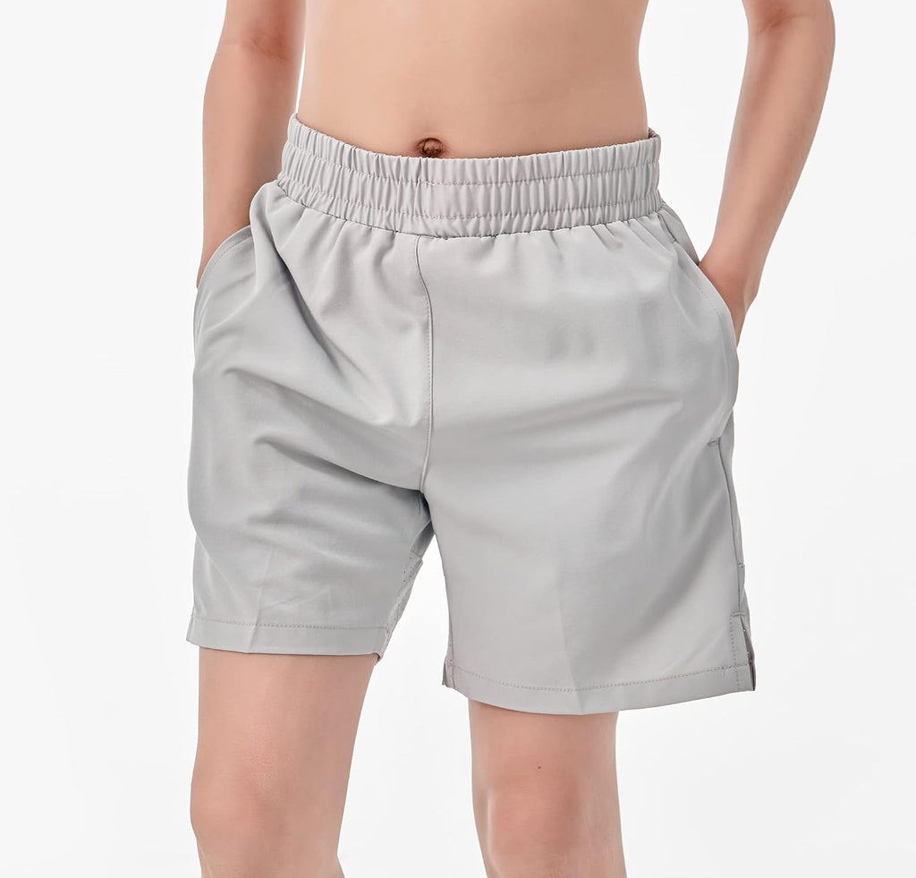 2 Pack Boys Box Brief Liner Compression Zipper Pocket Shorts Kids Quick Dry Active Sports Shorts with Reflective Strip
