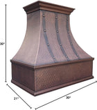 30 Inch Copper Wall Mount Range Hood Baffle Filters