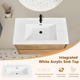 36 in. Floating Bathroom Vanity in Natural Oak
