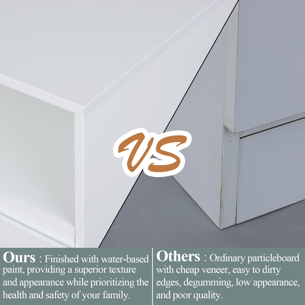 White 6-Drawer w/ Power Outlet and LED Light