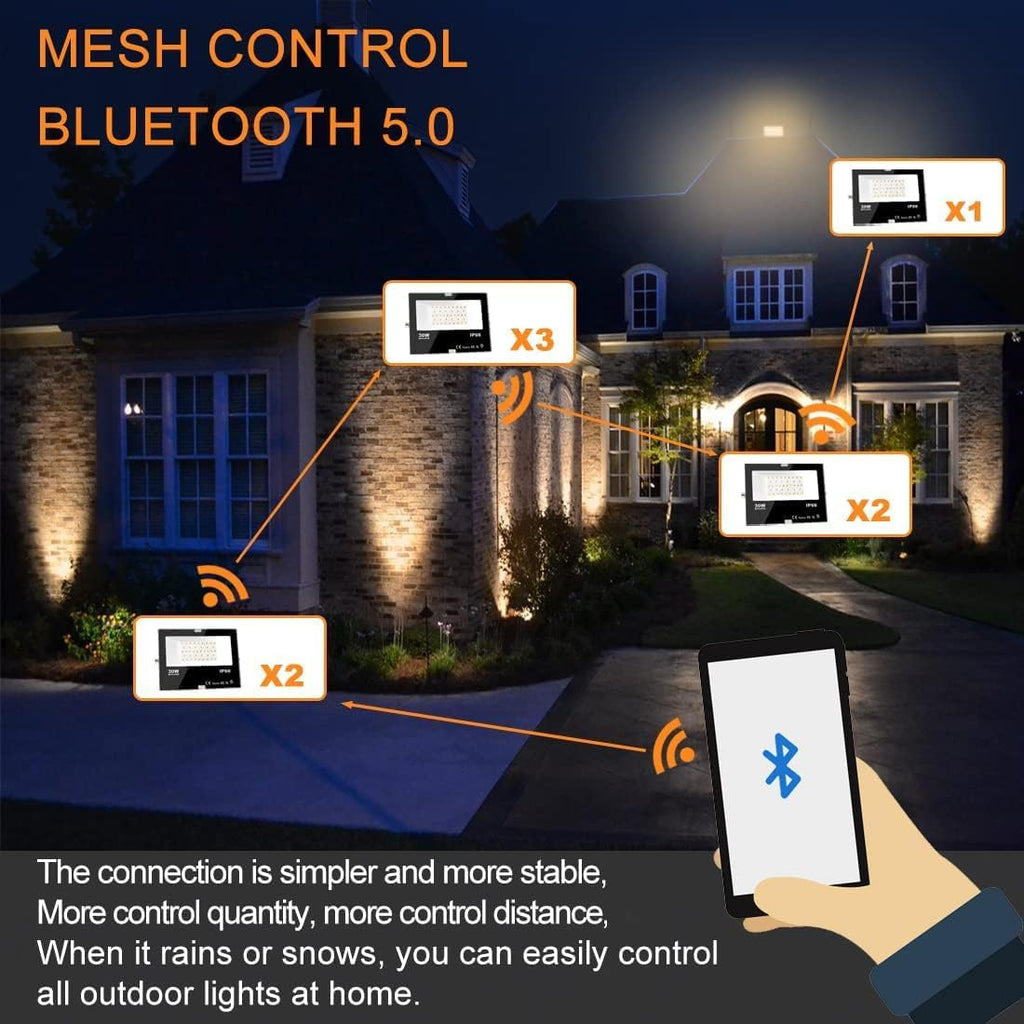 Led Flood Light 30W, 300W Equivalent 3000 LM Outdoor Color Changing Lights | 2700K & 16 Million Colors&Timing& Music