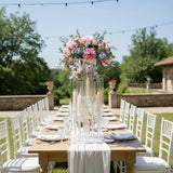 2PCS 5 Arm Candelabra,Clear Centerpiece for Table,Acrylic Centerpiece Stand,Acrylic Candle Holdertmas
