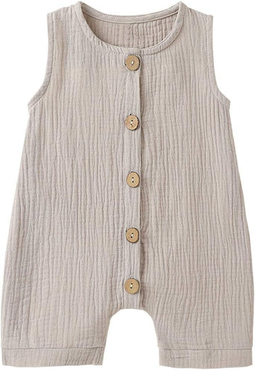 Infant Baby Boys Girls Cotton Linen Romper Summer Jumpsuit Sleeveless Overalls Clothing Set