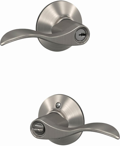 ACC 619 Accent Door Lever, Keyed Entry Lock, Satin Nickel