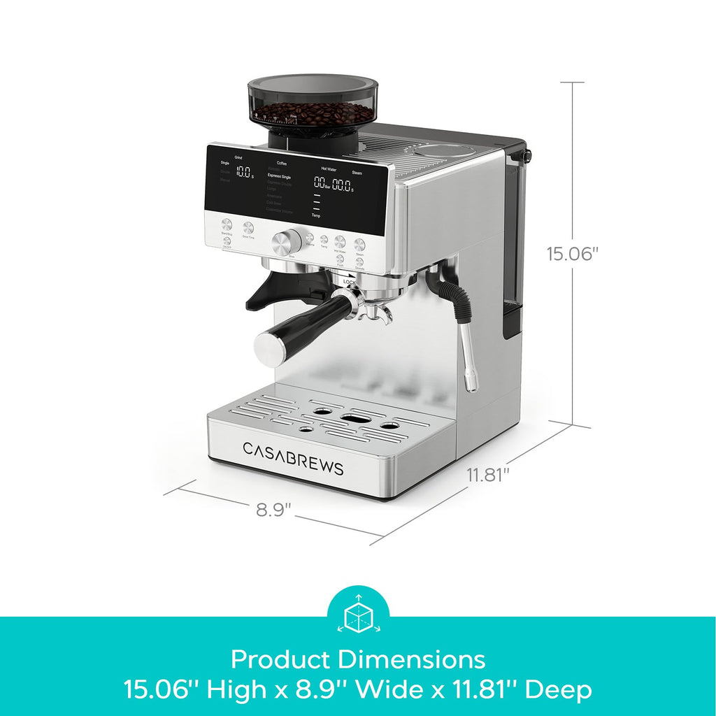 Espresso Machine with Built-in Grinder and Steam Wand