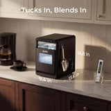 Nugget Ice Maker Countertop: 44lb/Day, Self-Cleaning, Black Stainless Steel, Portable, Soft Chewable Pebble Ice