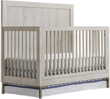 Contemporary Wood Convertible Crib, 50" H x 55.35" W x 30" D, Solid Hardwood, Willow Gray Finish, Adjustable Mattress