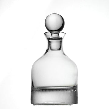 Hive" Handblown Crystal Whiskey Decanter, 34 oz Honeycomb Etched Liquor Carafe with Stopper