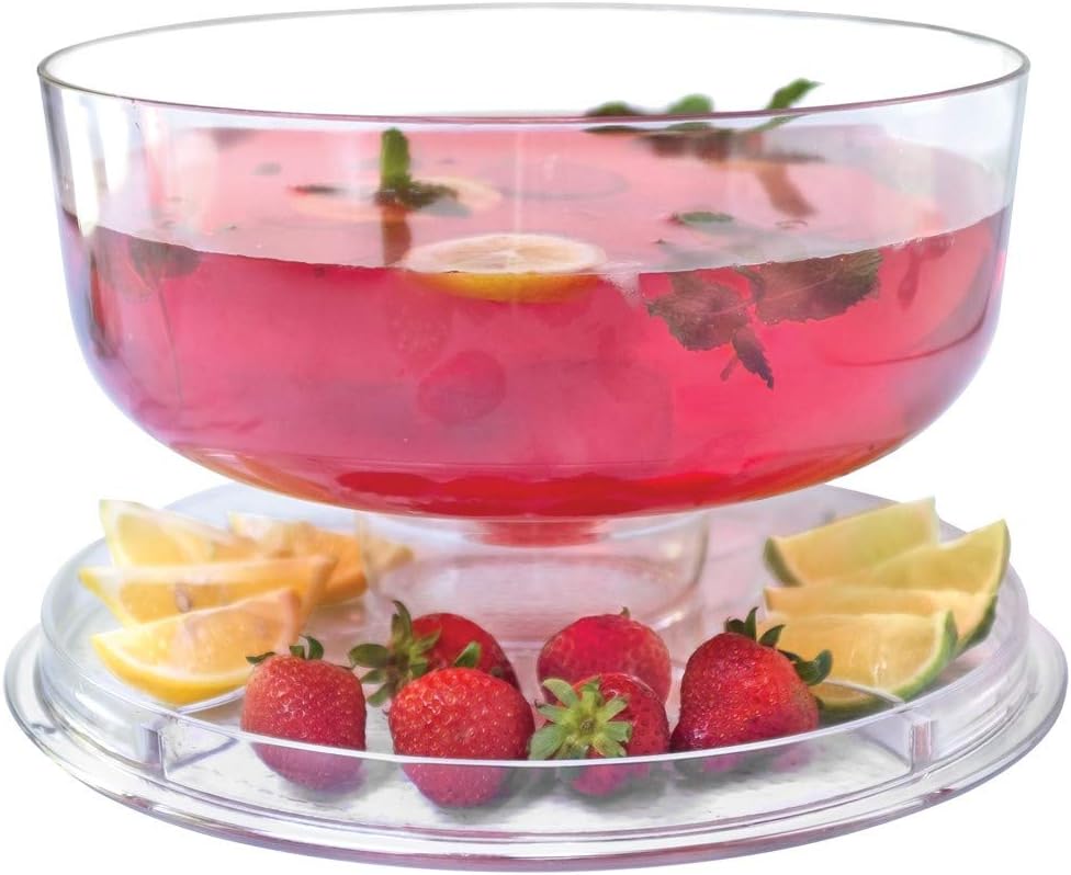 Cake Stand with Dome Cover, 6-in-1 Multi-Purpose Use, Cake Stand with Lid, Serving Platter, Punch Bowl, Desert