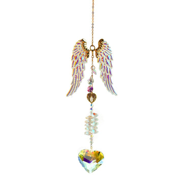 Angel Wing Suncatcher, Heart Crystal Prism, Angel Gift for Women & Girls
