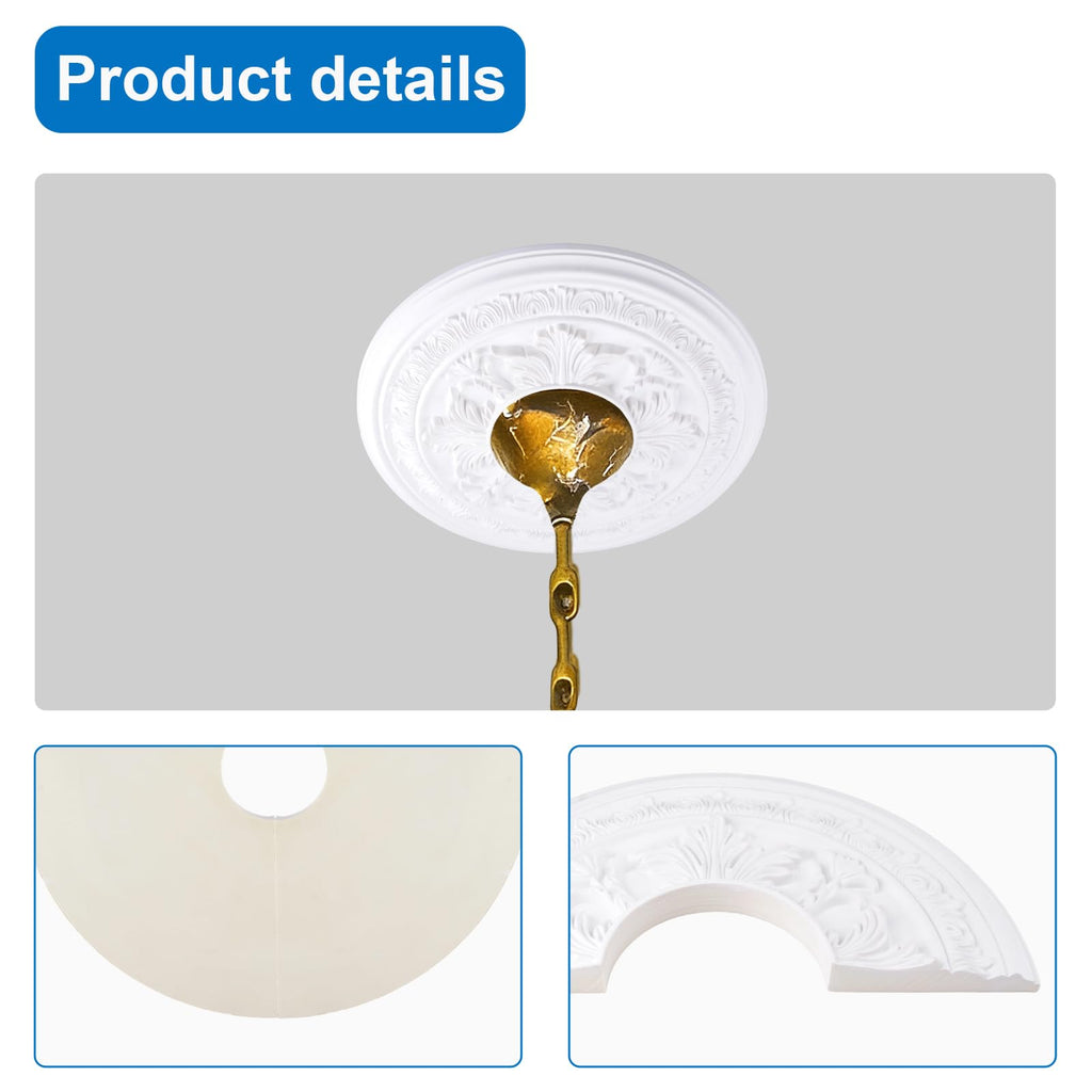 1Pack Split Lighting PU Ceiling Medallion Ceiling Cover Plate Ceilings Fan Medallion Home for Light Fixtures Ceilings