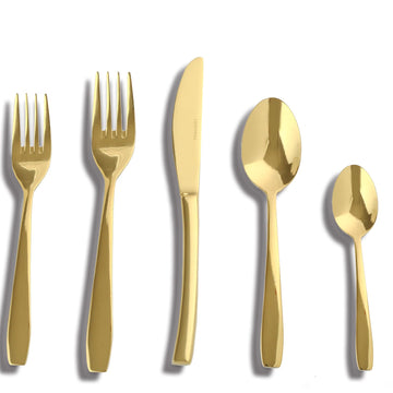 Gold 40 Piece Silverware Set, Stainless Steel Flatware Set for 8, 18/0 Rust-Proof Cutlery Set with Forks &