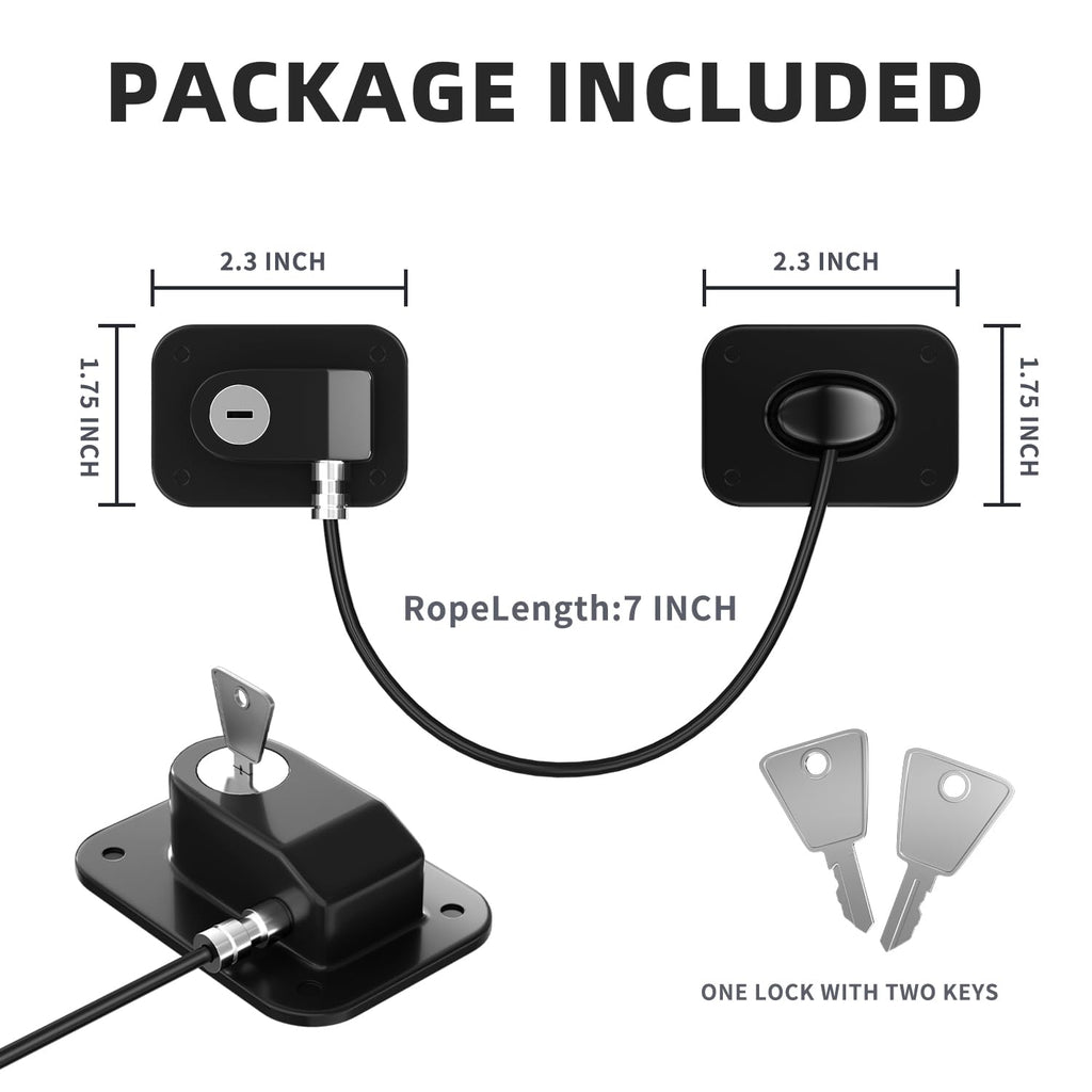 Refrigerator Lock 2 Packs, Fridge Lock with Silicone Wire Protection Fridge Locks for Kids Easy to Use and Install