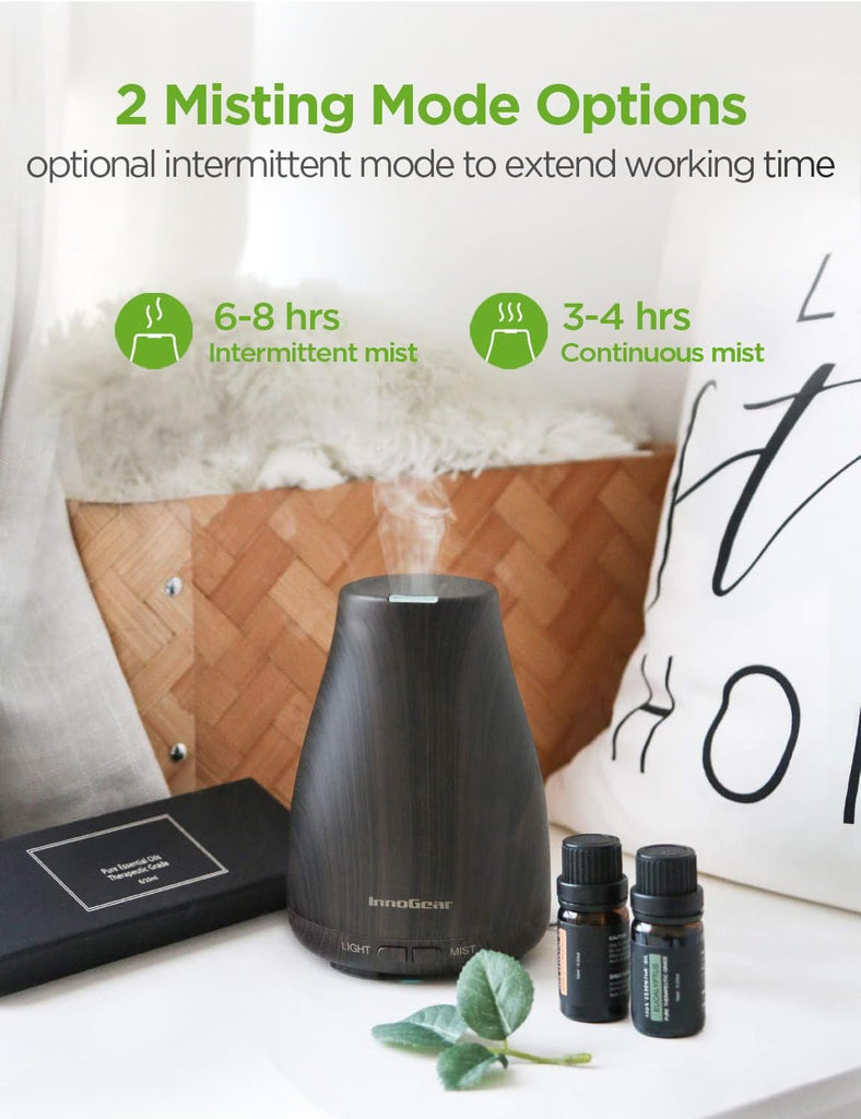 100ml Essential Oil Diffuser with 6 Oils Gift Set, Brown