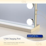 Vanity Mirror with Lights, 32 x 24 Tabletop Hollyhood Makeup Mirror, Hollywood Lighted Mirror with 18 Dimmable LED