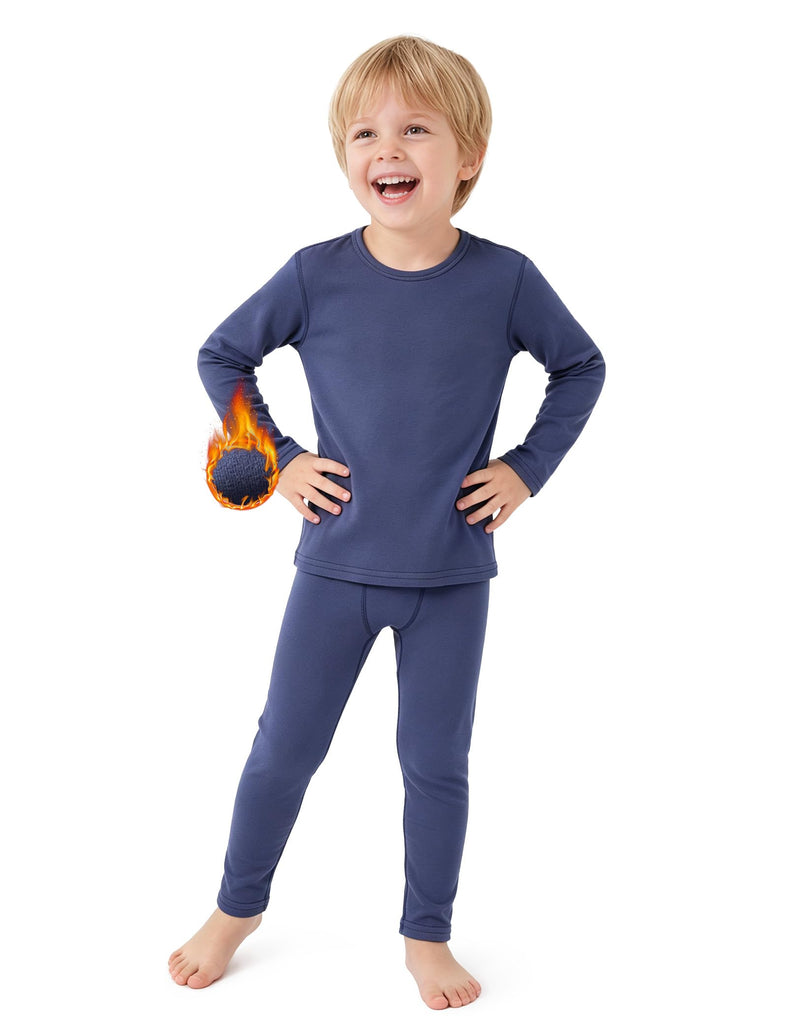 Boys Thermal Underwear Set Soft Fleece Base Layer Sets, Blue