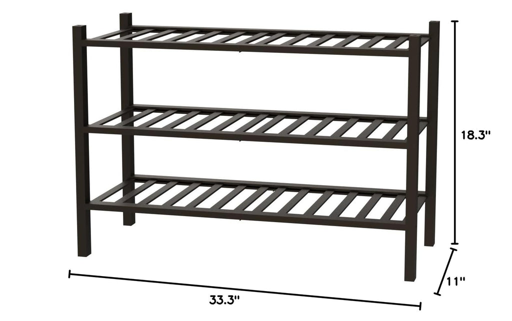 Long Shoe Rack, Bamboo Stackable Shoe Shelf Storage Organizer, Shoe Stand for Closet, Entryway and Hallway (Brown