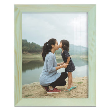 8x10 inch Solid Wood Picture Frame, High Definition Glass and High-end Modern Style Cream Colored for Wall and
