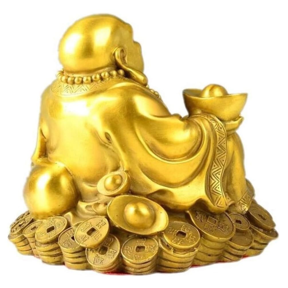 Feng Shui Decor Laughing Buddha Statue Maitreya Figurine Carrying Money Bag Happy Buddha for God Luck Sculptures Home