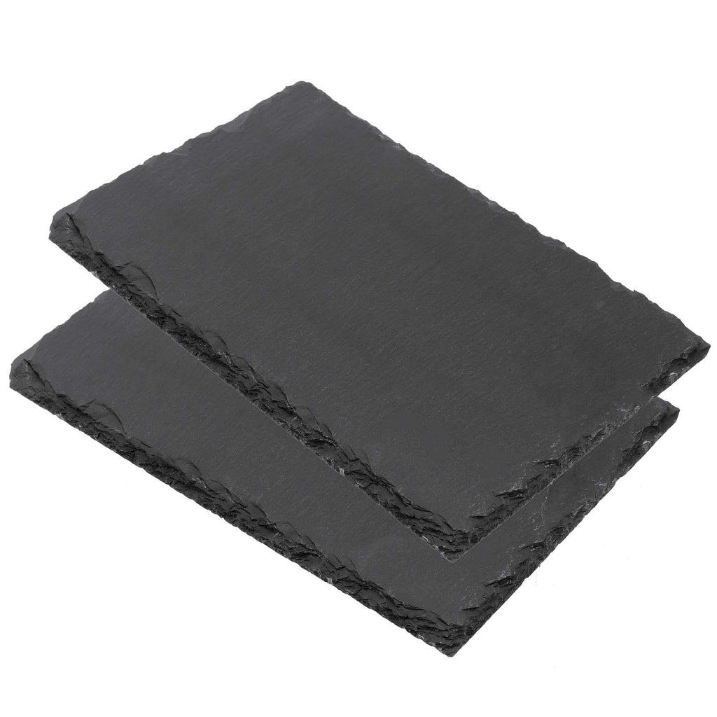12 Pack 9 x 6 Inch Black Slate Cheese Board, Slate Stone Serving Tray Slate Plates for Food, Sushi, Steak