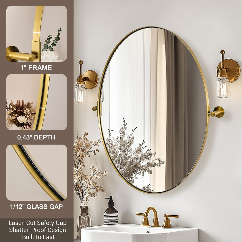Oval Pivot 20"x28" Brushed Gold Sink