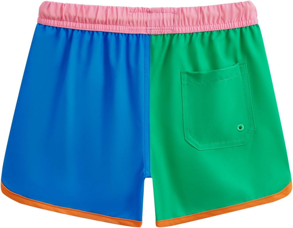Boys Swim Trunks with Compression Liner Vintage Swim Shorts