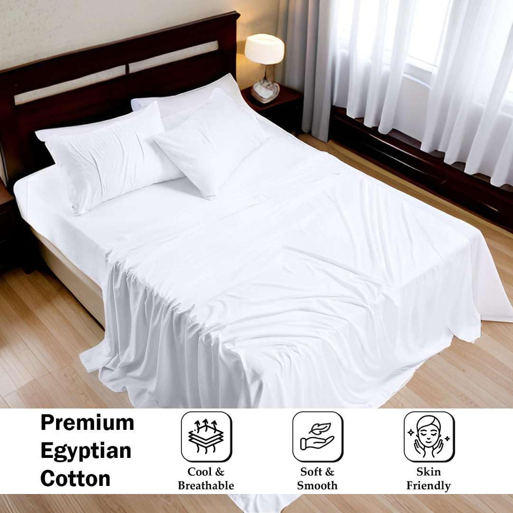 100% Egyptian Cotton Split California King Sheets Sets for Adjustable Bed 5 Piece, Fits Mattress Upto 16" Deep, Ultra