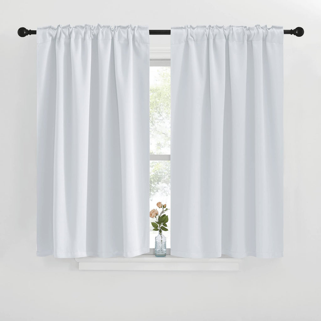 Short Curtains for Small Window - (Cloud Grey Color) W42 Wide, 2 Pieces, 40 inches Length Curtains, Modern Design