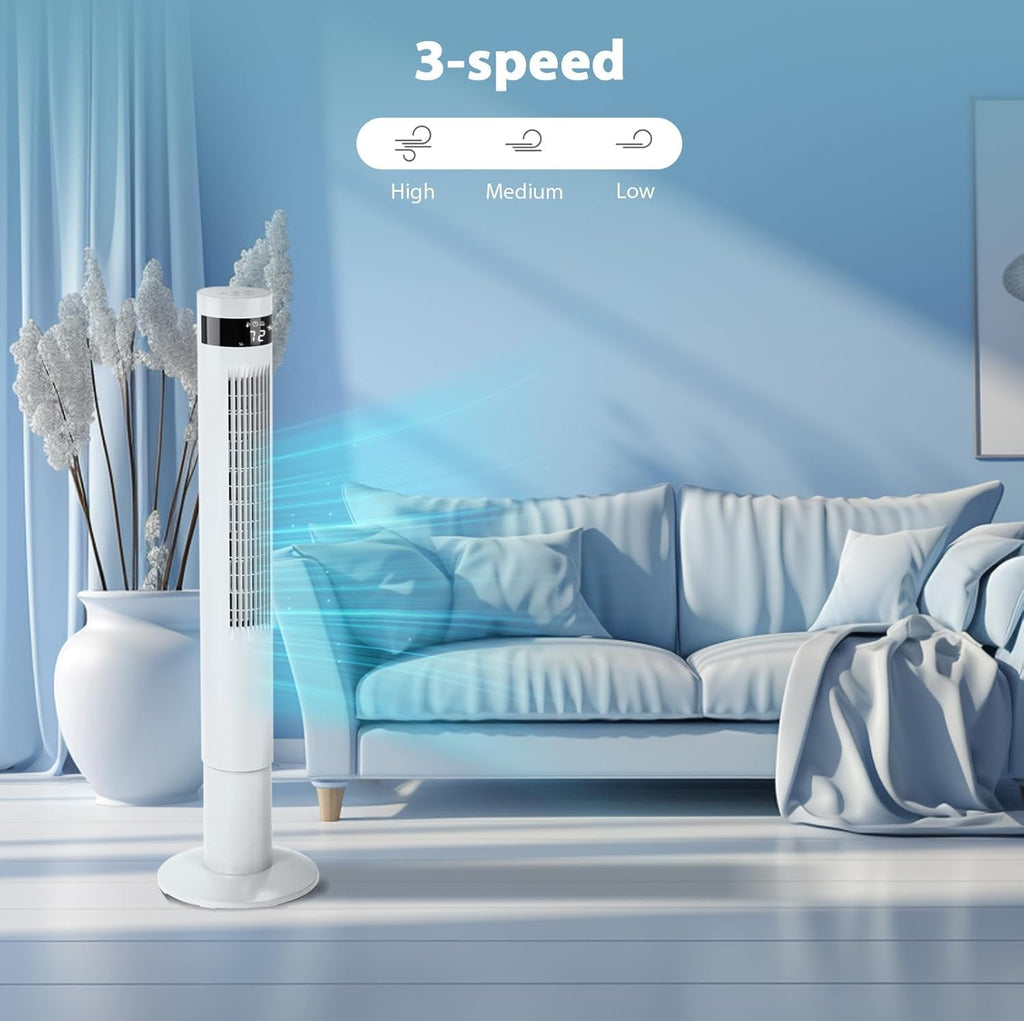 41inch Portable Tower Fan White