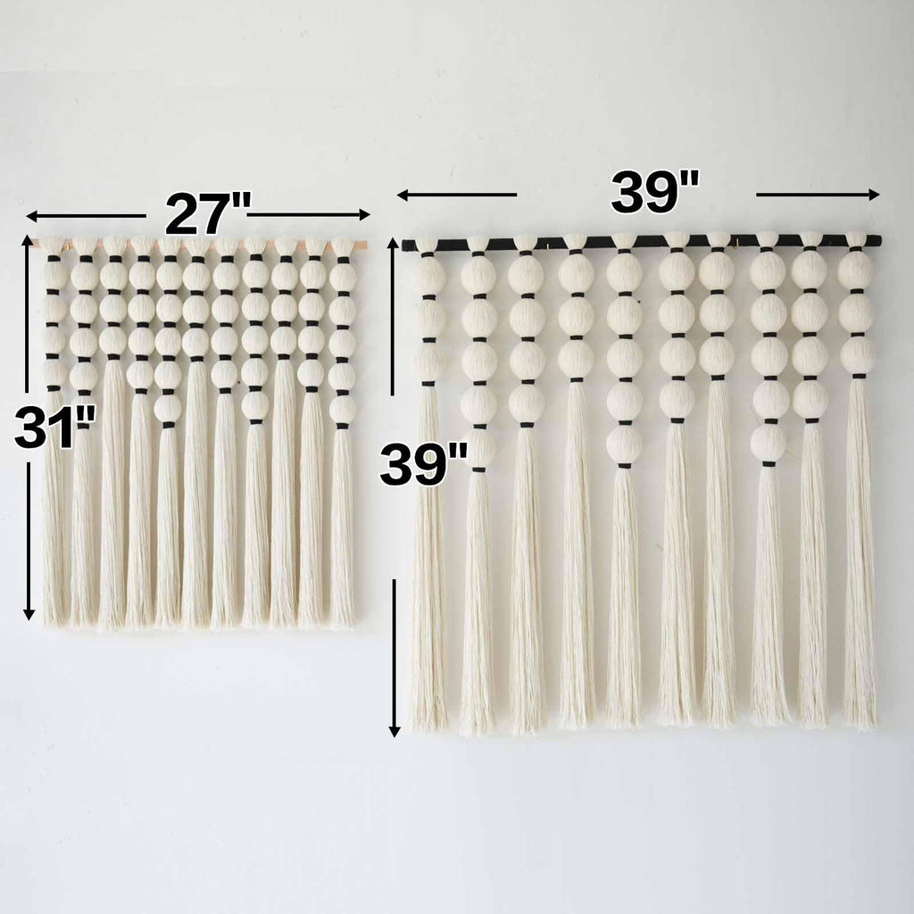 Macrame Wall Hanging Sphericity Textile Fiber Yarn Art 27"W*31"L
