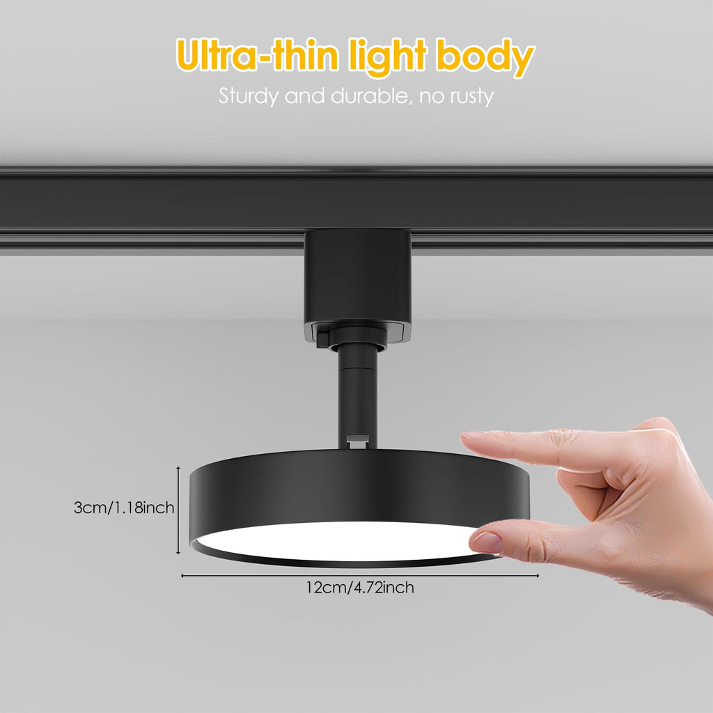 Diffuse LED Track Lighting Heads H Type, 12W 4000K, 4 Pack Black