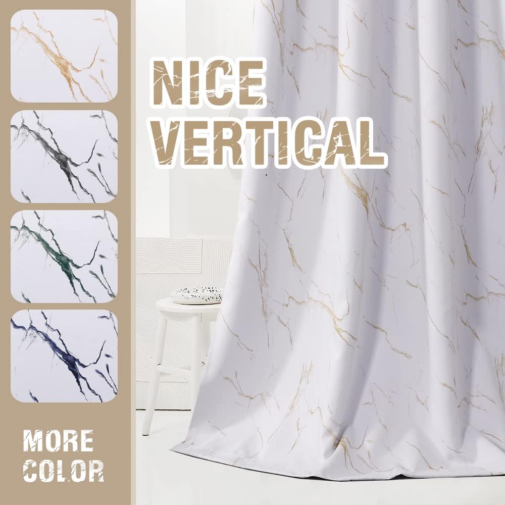 100% Blackout Curtains 84 inch Length 2 Panels Set Marble Designs Printed Drapes Thermal Curtains for Bedroom with