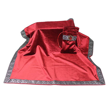 Altar Tarot Cards Bag Table Cloth Tablecloth Divination Wicca Velvet Tapestry (Red, 65 * 65 cm/25.6 * 25.6 inches)
