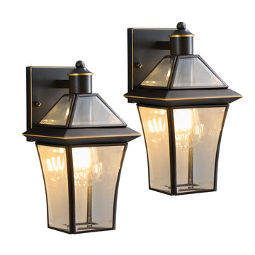 Oil Rubbed Bronze Brass Outdoor Wall Sconce, Rustproof Porch Light