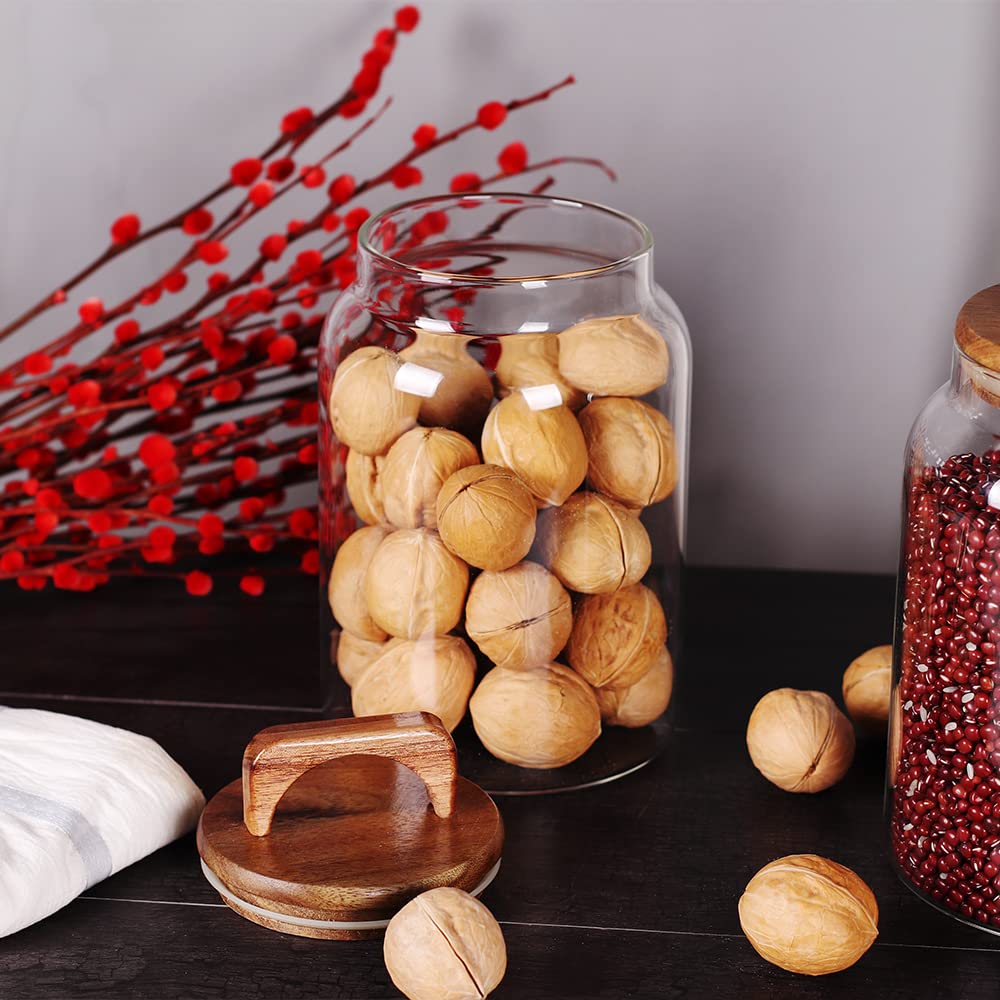 Canister Set of 2, Glass Kitchen Canisters