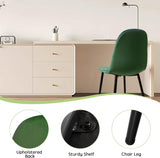 CangLong Modern Velvet Chairs with Metal Legs for Living, Bedroom, Restaurant, Dining Room, Set of 2, Dark Green
