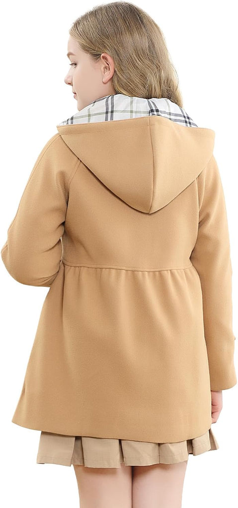 Girls' Dress Coat Hoodie Wool Blend Coats Fall Winter Peacoat