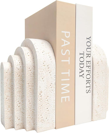 Heavy Duty Book Ends for Shelves, Decorative Book Stopper for Shelves, Resin Decor Bookends for Heavy Books, Modern