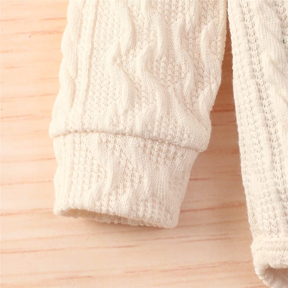 Newborn Baby Girl Boy Winter Outfit Knitted Pants Set Knit Sweater Romper Leggings Infant Clothes 2Pcs