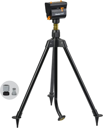 65178AMZ MiniMax Turbo Oscillating Sprinkler on Tripod, 4000 sq. ft., 4-Way Adjustable, Quick Connect Bundle, Black