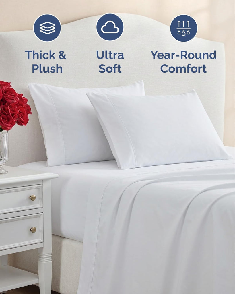 Extra Thick Heavyweight King 4 Piece Sheet Set - High End Super Luxury Bed Set - Premium Heavyweight Hotel Quality