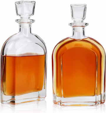 24oz Whiskey Decanter with Glass Stopper, Decanter Set - Set of 2