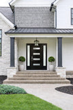 68''x80'' Fiberglass Exterior Door with Double Sidelights, Modern Front Entry Door with 14'' Sidelites, Right-Hand
