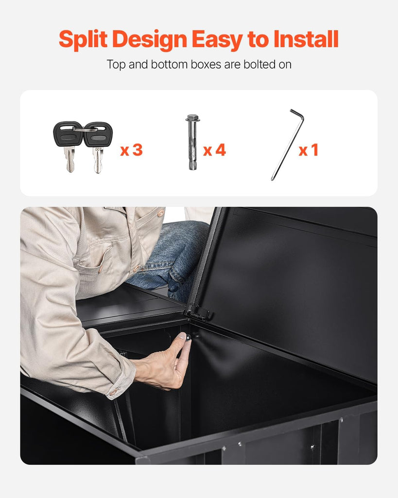 Package Delivery Boxes 38.6 in Mailbox for Parcel with Lock, Galvanized Steel Package Drop Box with Anti-Theft Design