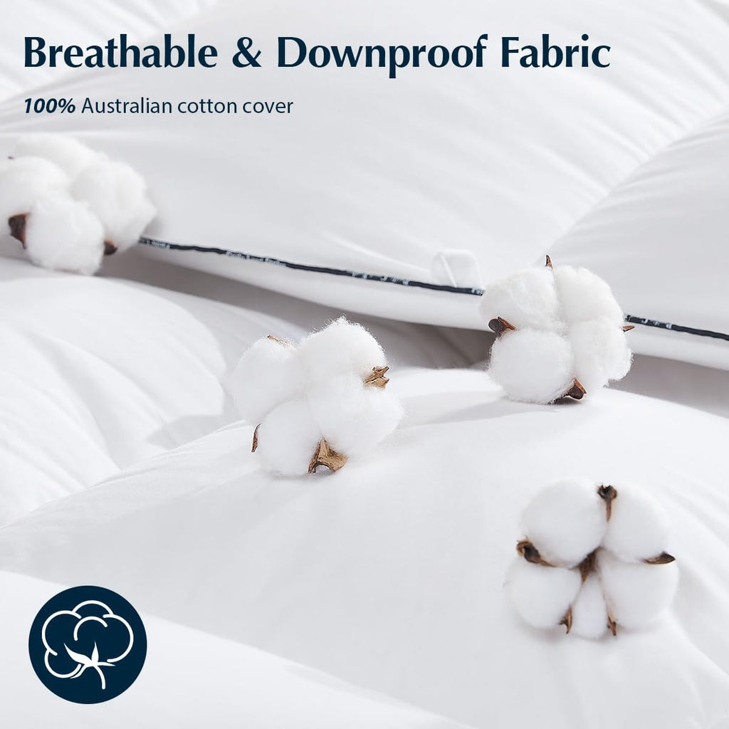 Premium Goose Down Fiber Comforter Queen, 420TC 100% Australian Cotton Shell