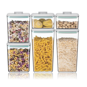 Airtight Food Storage Container Sets with Lids 6Pcs Pop Containers Pantry Organization BPA-Free Stackable Kitchen