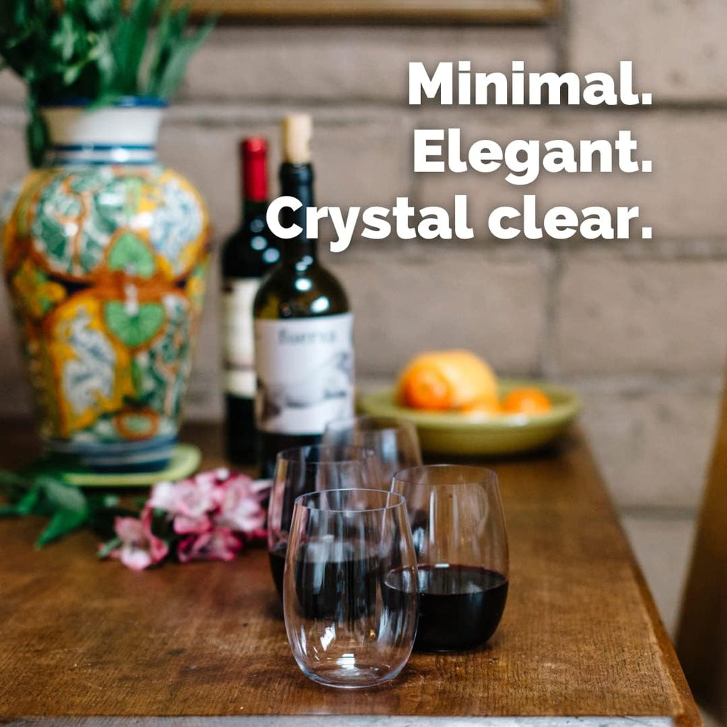 Outdoor Wine Glasses Stemless, 16oz Set of 4, Unbreakable Tritan Plastic Drinkware, Dishwasher Safe Reusable Glasses