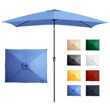 6.5 Rectangular Patio Umbrella Outdoor Umbrella Patio for Table Blue