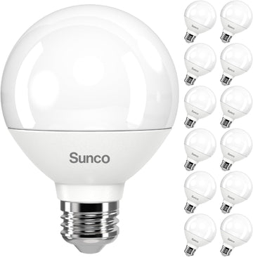 12 Pack G25 LED Light Bulbs, Globe Vanity Lights for Bathroom High Output, 1000 LM, 11W (100W Equivalent), 3000K Warm