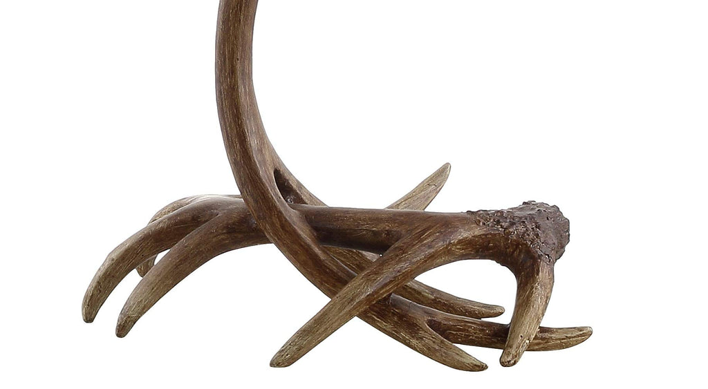 Antler Table Lamp Rustic Farmhouse Lodge 27.5" Resin, Brown